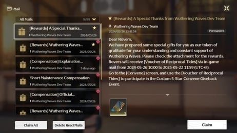 Wuthering Waves Free Packs 2026: Contents and Expiration Guide
