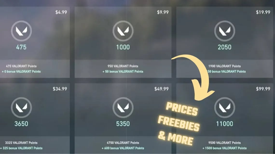 VALORANT Points store in the PC client with VP bundle tiles on screen