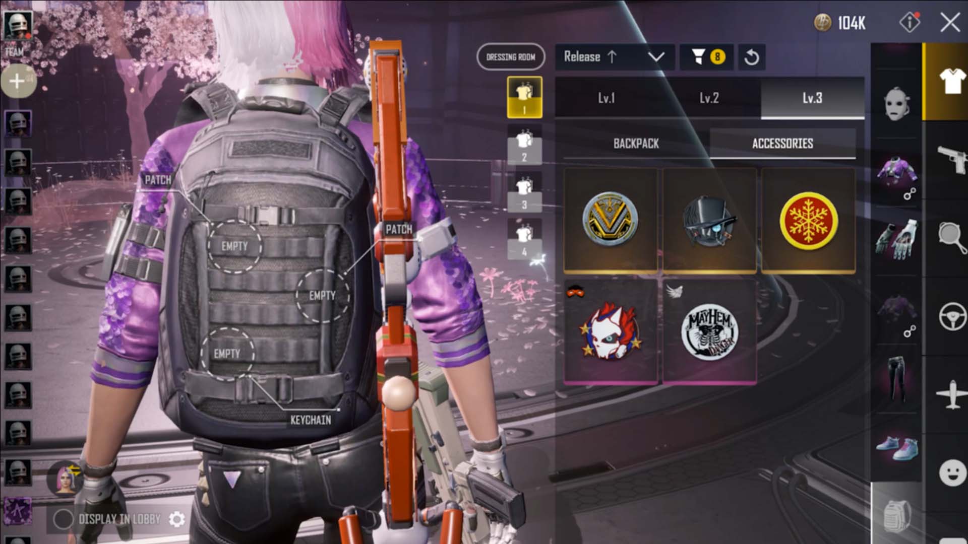 PUBG New State lobby settings showing Account ID location for UID top-up