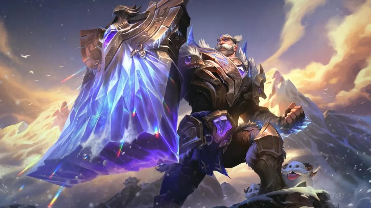 Wild Rift ranked reward interface displaying the seasonal Victorious skin unlocked at Gold tier
