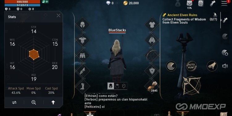 Player reviewing character inventory and diamond balance in Lineage 2M