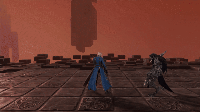 Dante executing aerial juggle tag combos in Devil May Cry Peak of Combat
