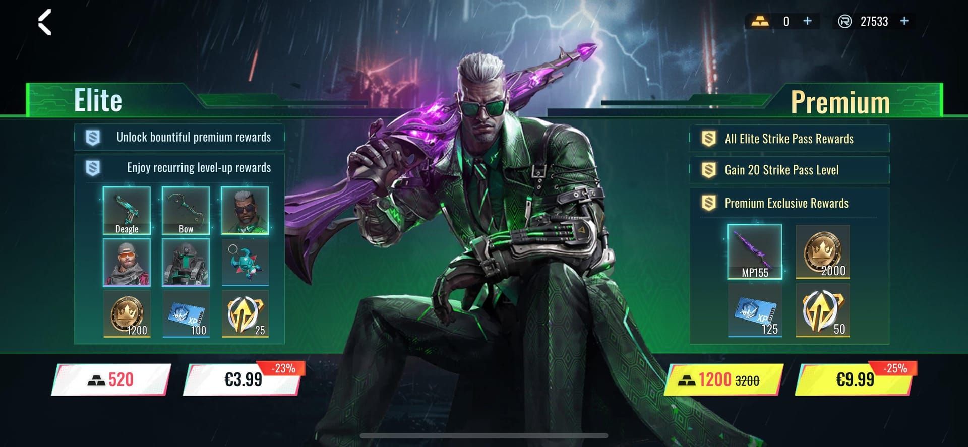 Blood Strike battle pass interface showcasing tier progression rewards and gold refunds in 2026