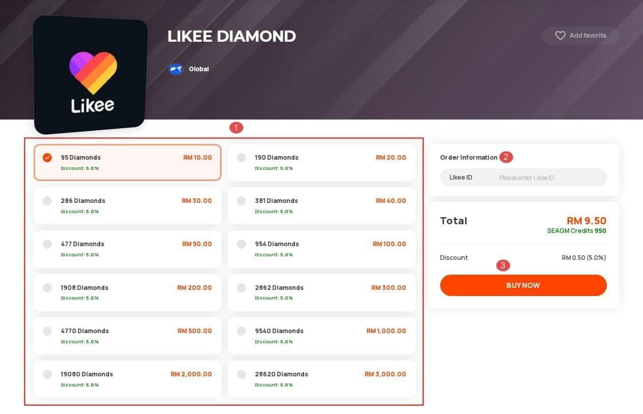 Likee 5000 Diamonds chest