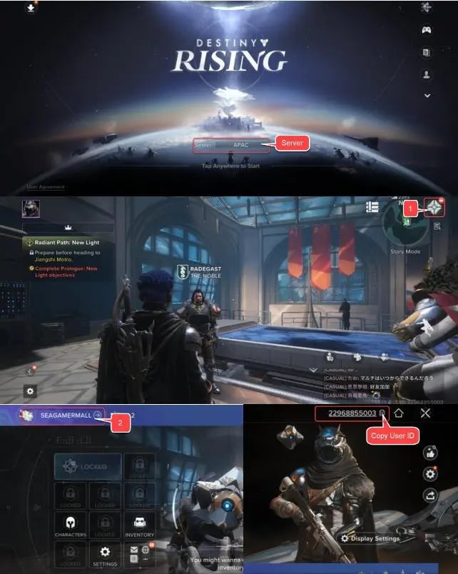 How to find your Destiny: Rising UID