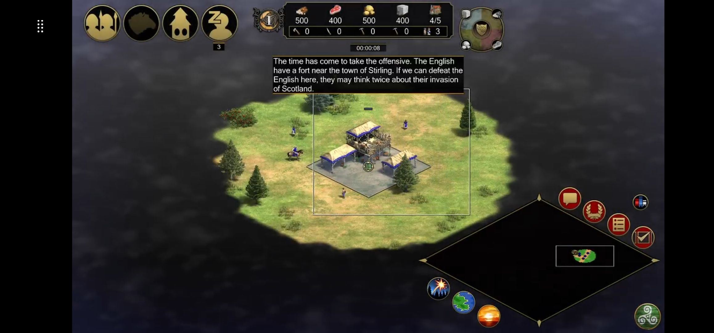 Age of Empires Mobile touchscreen map interface