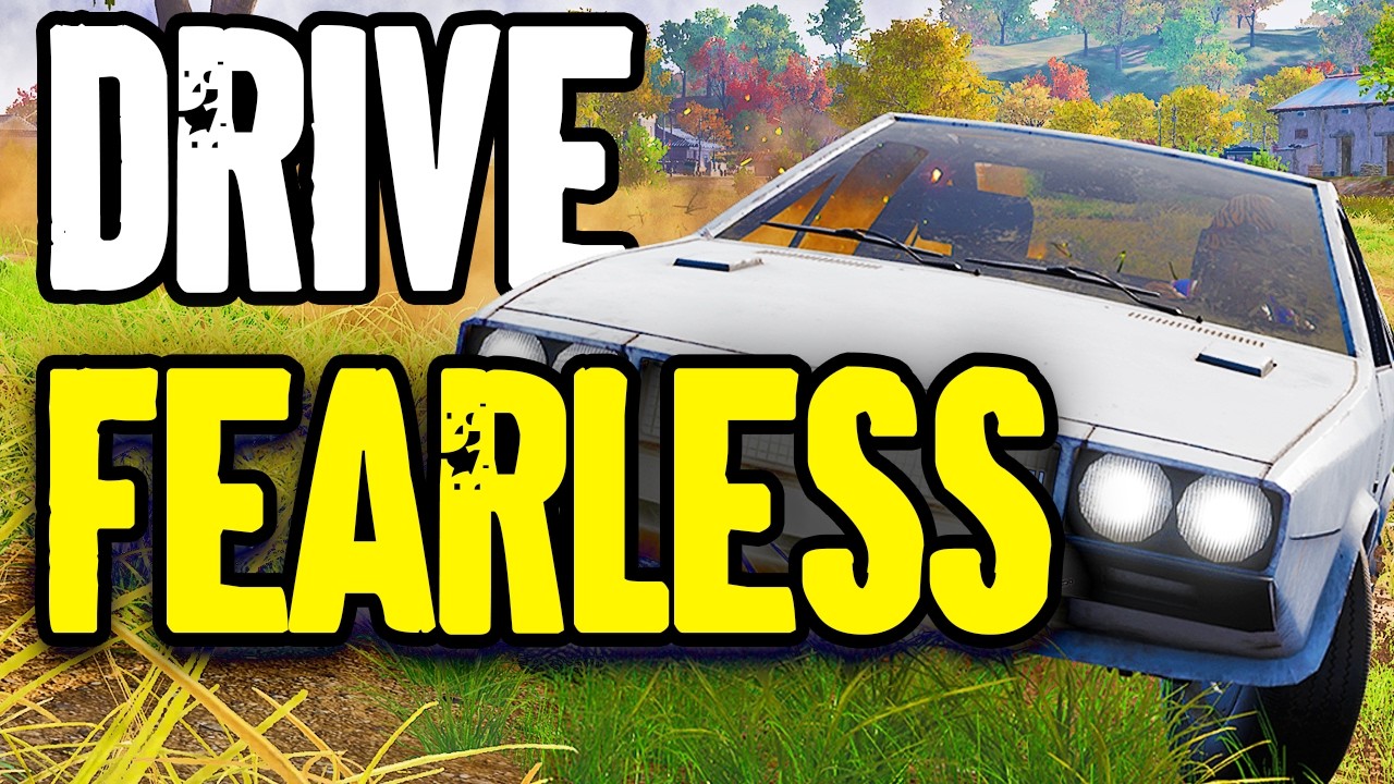PUBG Mobile player driving a buggy across the map