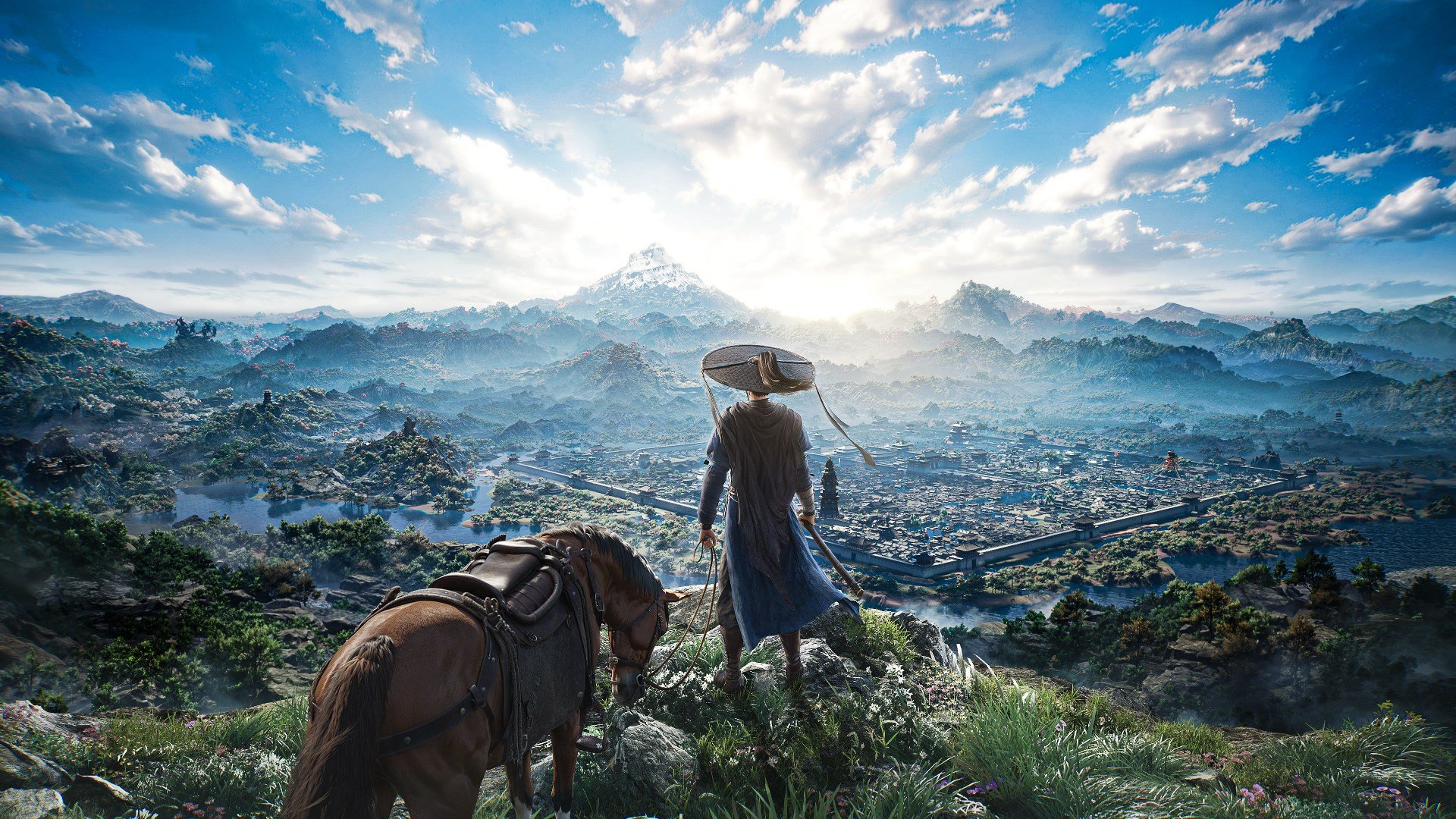 Where Winds Meet open world exploration showing distant foliage and terrain
