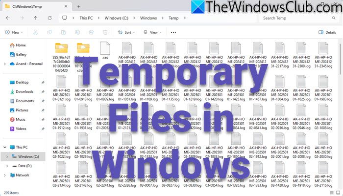 Windows Local AppData Temp directory file explorer
