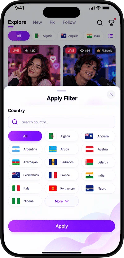 Mico Live app profile interface