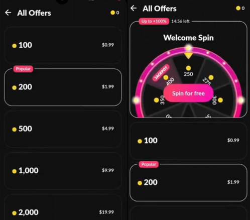 หน้าเว็บเติมเหรียญ Tango Live ผ่าน PayPal