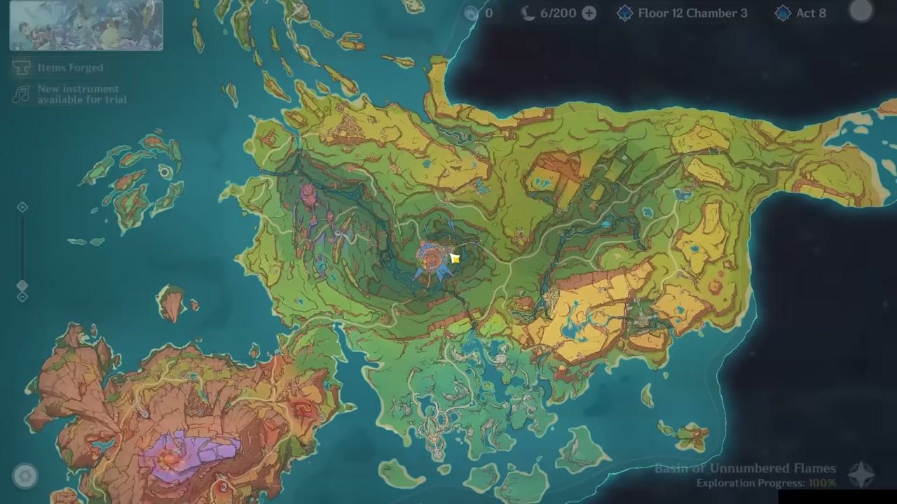 Natlan map 100 percent exploration for Primogems