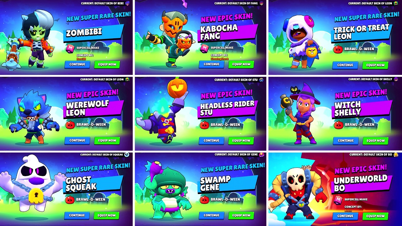 Brawl-O-Ween story event artwork featuring Gus and the Loony companion in Brawl Stars 2026