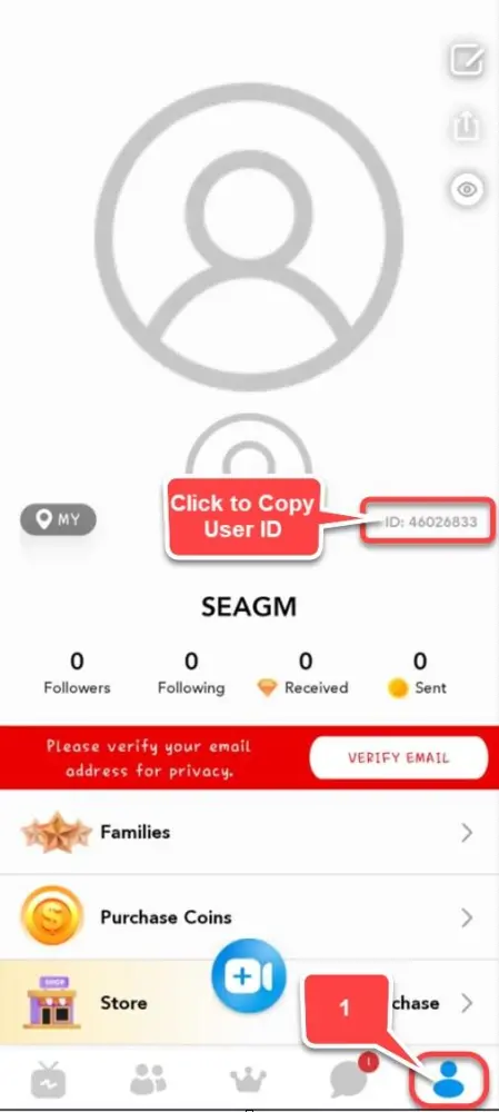 SuperLive Coins Recharge guide image