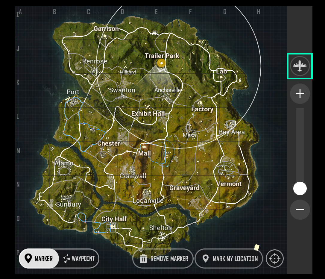 Tactical map overview of the 8x8 km Troi battleground in New State Mobile