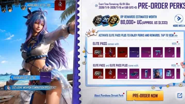 PUBG Mobile Royale Pass Elite progression rewards and rank 100 showcase