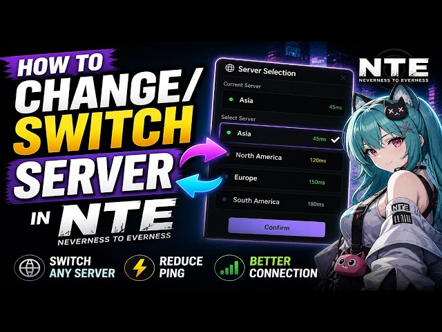 Neverness to Everness regional server select screen