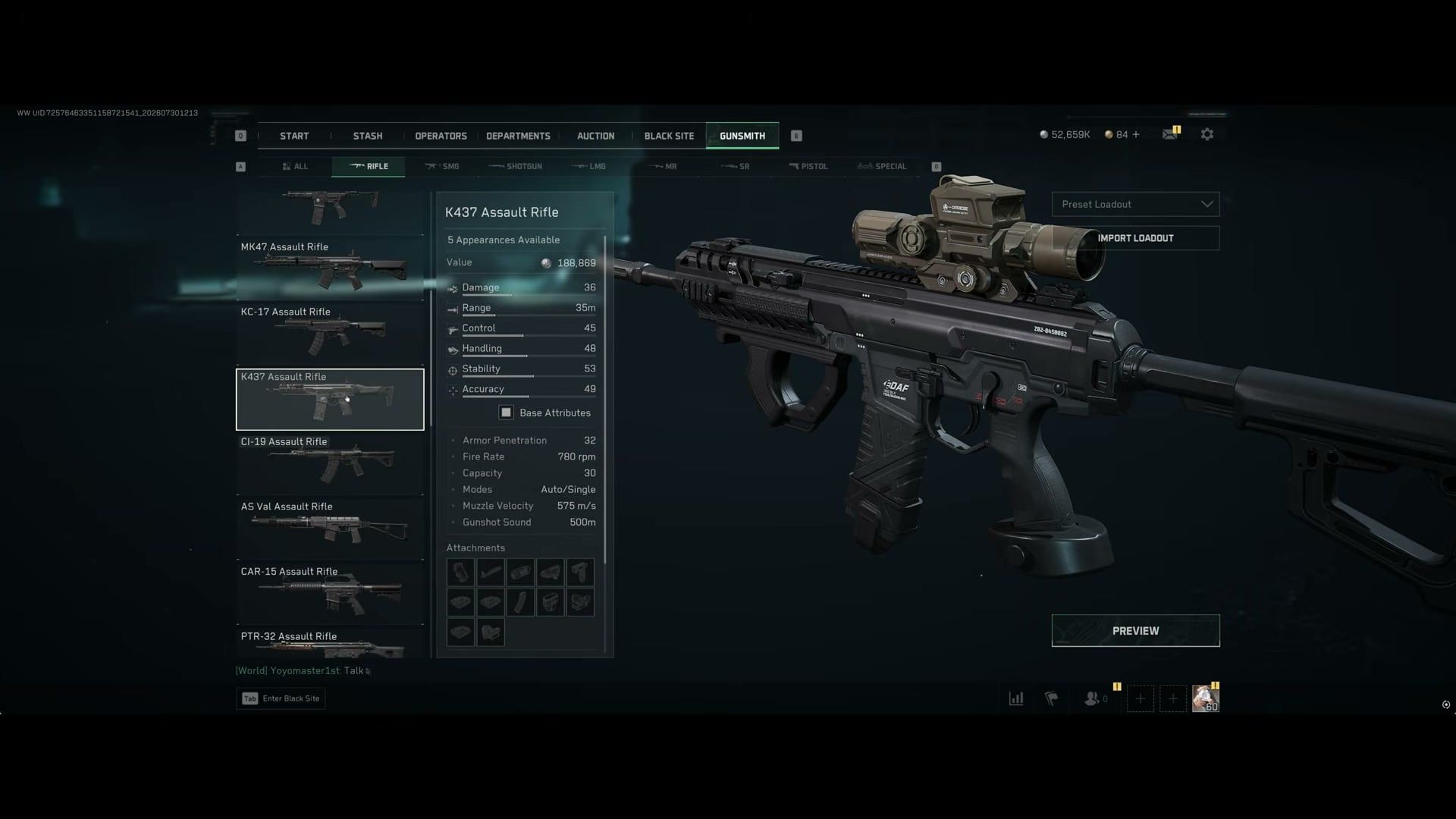 K437 Assault Rifle Gunsmith Delta Force Operations