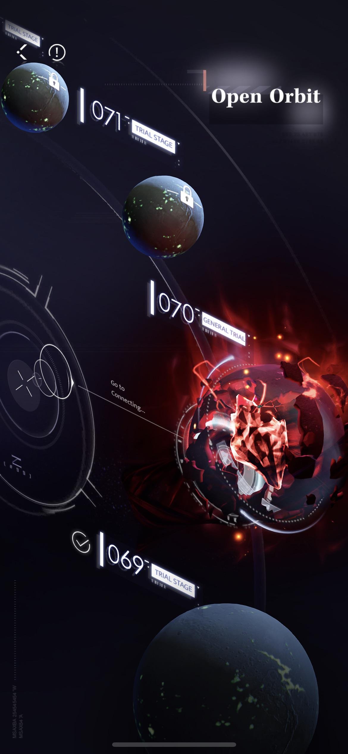 Love and Deepspace Deepspace Trials directional orbit selection screen