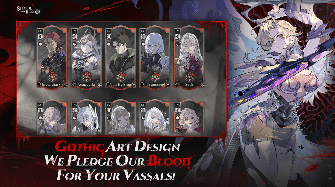 Vassal character overview showing skill upgrades and Blood Chalice requirements