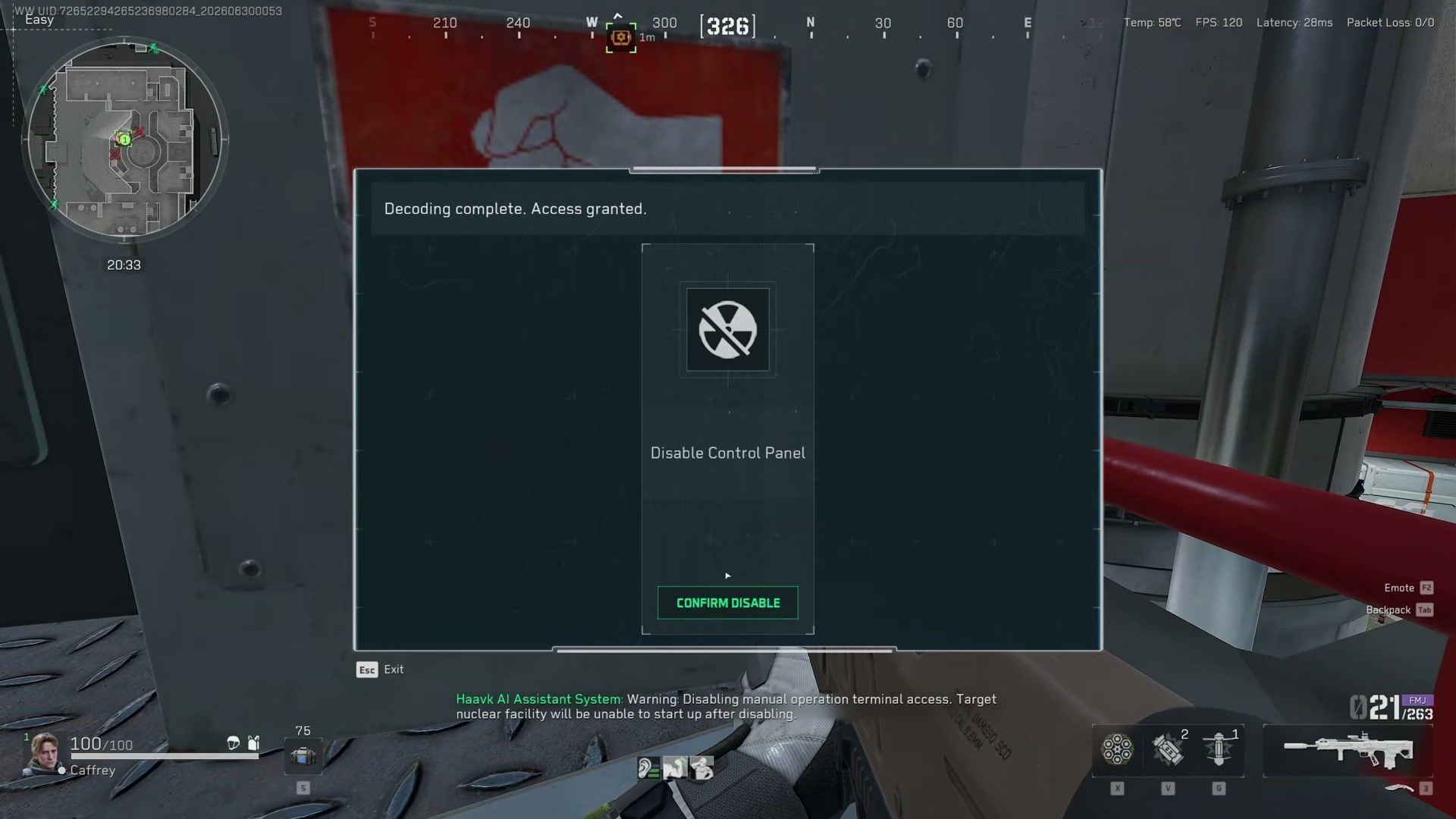 Delta Force AZ-3 disable control panel secret shutdown terminal