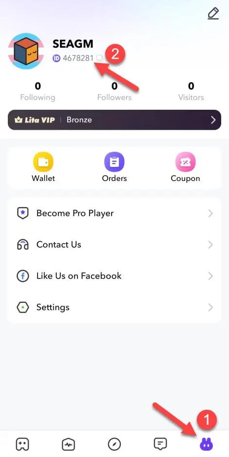 How to find your Lita Coins UID