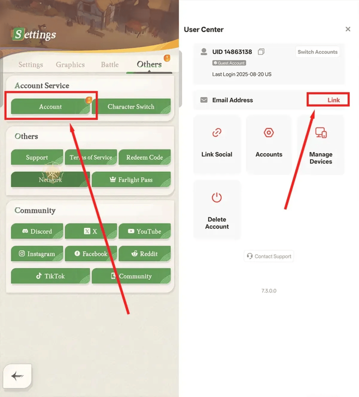 Illustration of the step-by-step UID recharge process for AFK Journey