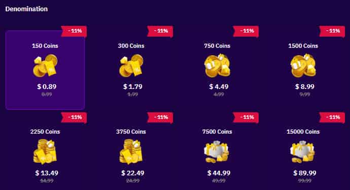 750 Tango Coins Web-Paket