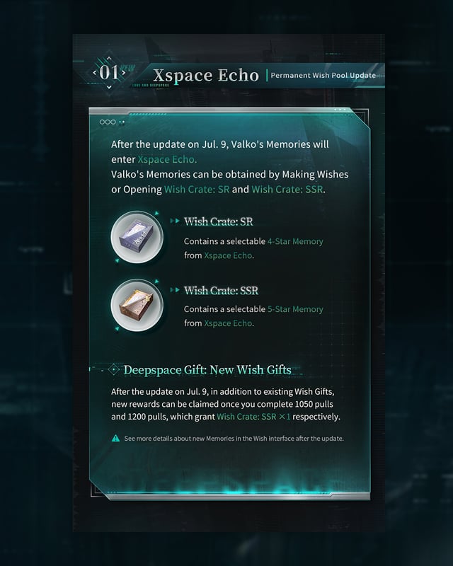 Love and Deepspace wish pool rules and rate details screen