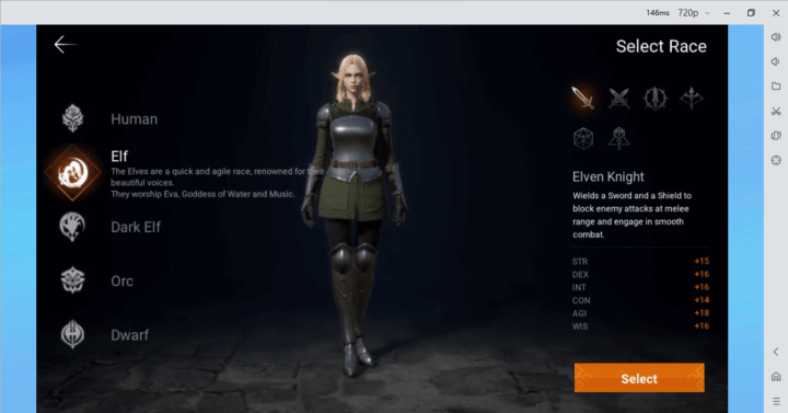 واجهة الشخصية تعرض نقوش الروح وإحصائيات القتال في Lineage2M