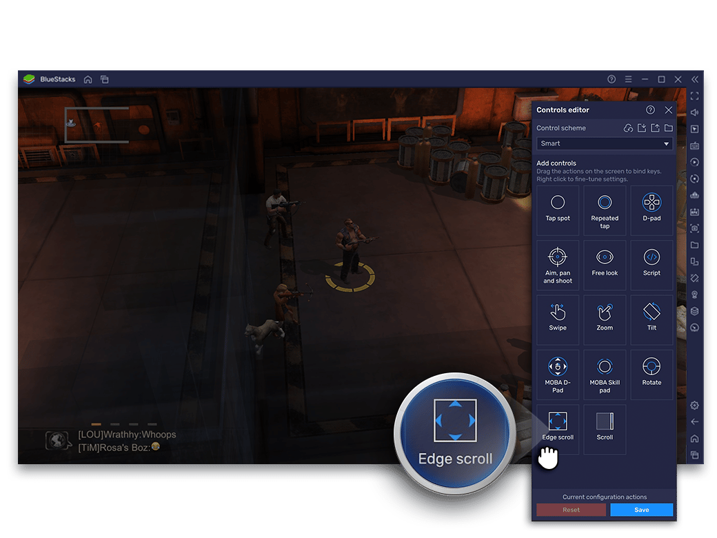 BlueStacks scroll element tool