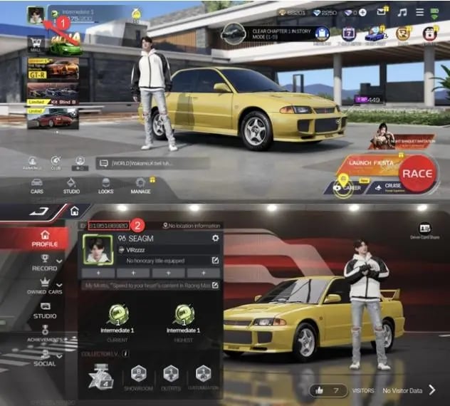 How to find your Racing Master Gems & Packs UID