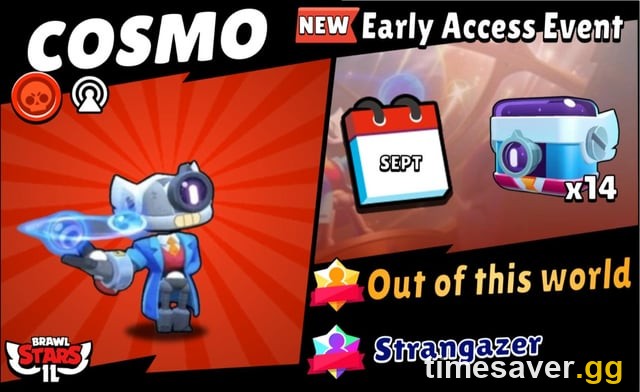 Cosmo brawler visual concept and orbital projectile gameplay mechanics in Brawl Stars 2026