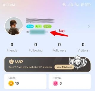 Jak najít své Poppo Live Coins UID