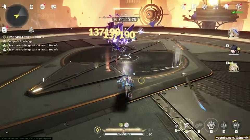 Resonant Tower Floor 4 clear during a Wuthering Waves Tower of Adversity 36 Crest run