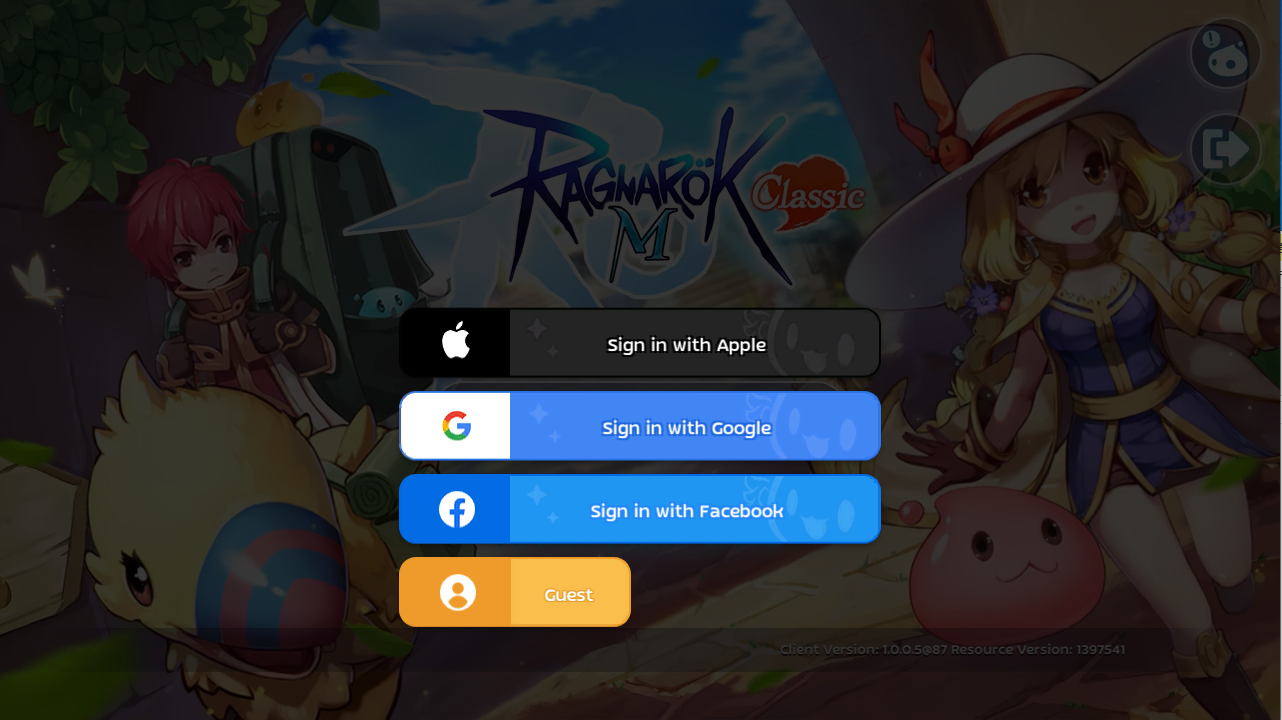 شاشة تسجيل الدخول للسيرفر التجريبي المتقدم للعبة Ragnarok M Eternal Love
