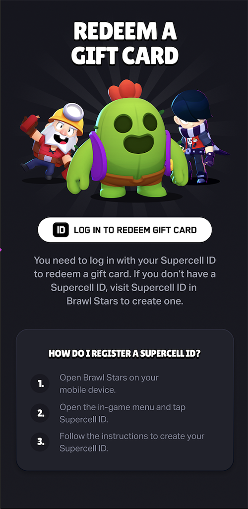 Digital gift card redemption interface showing 16-digit input field