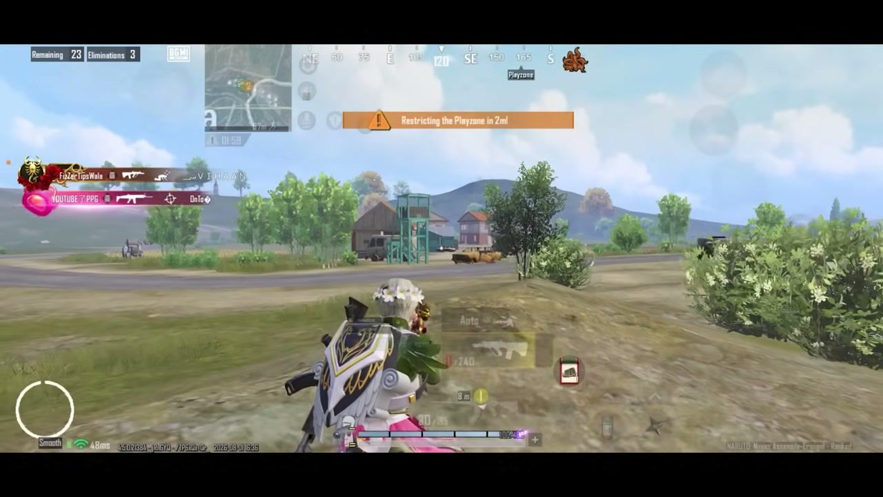 BGMI clean HUD with transparent controls during ranked