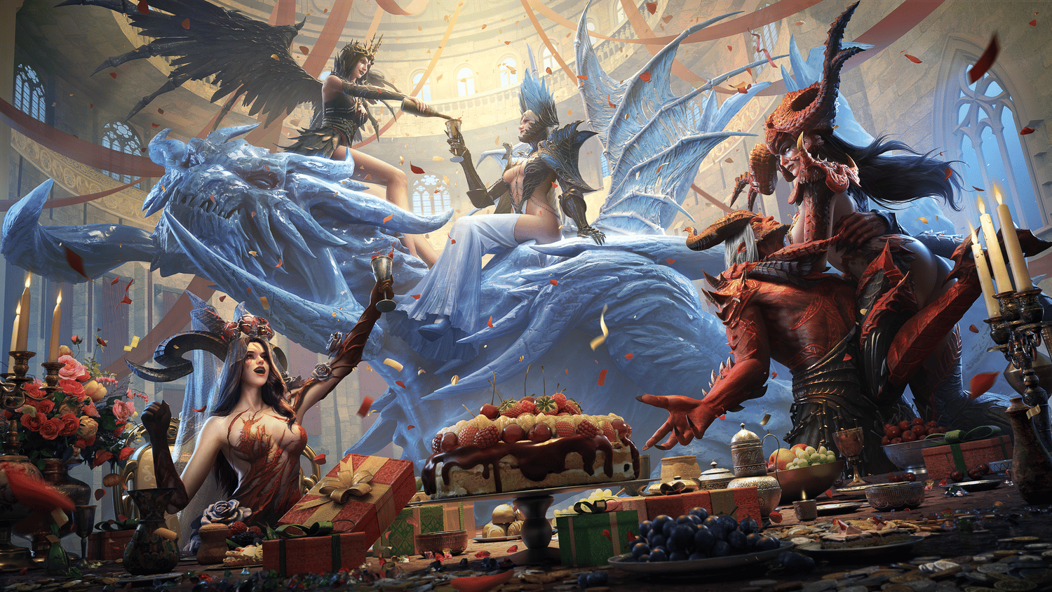 Watcher of Realms combat and hero management screen