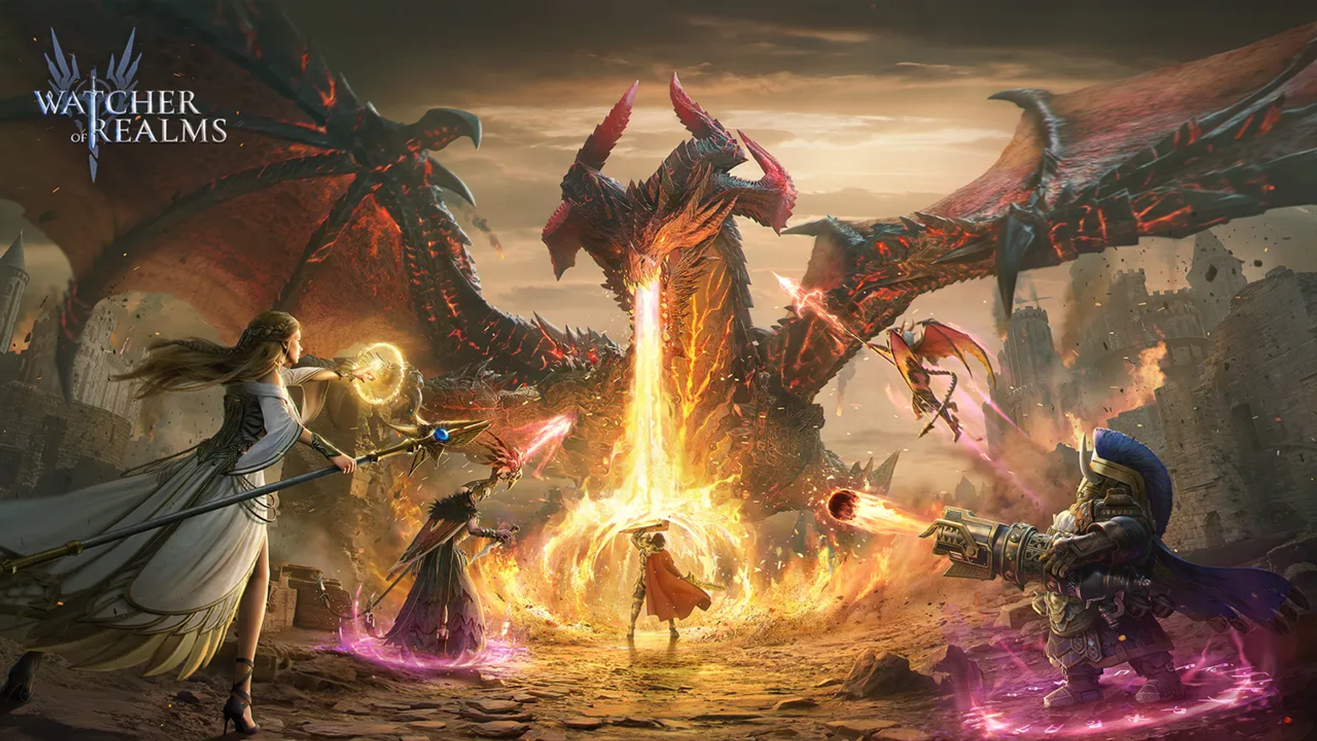 Close-up of Watcher of Realms player ID and Zone ID entry screen with warning overlay