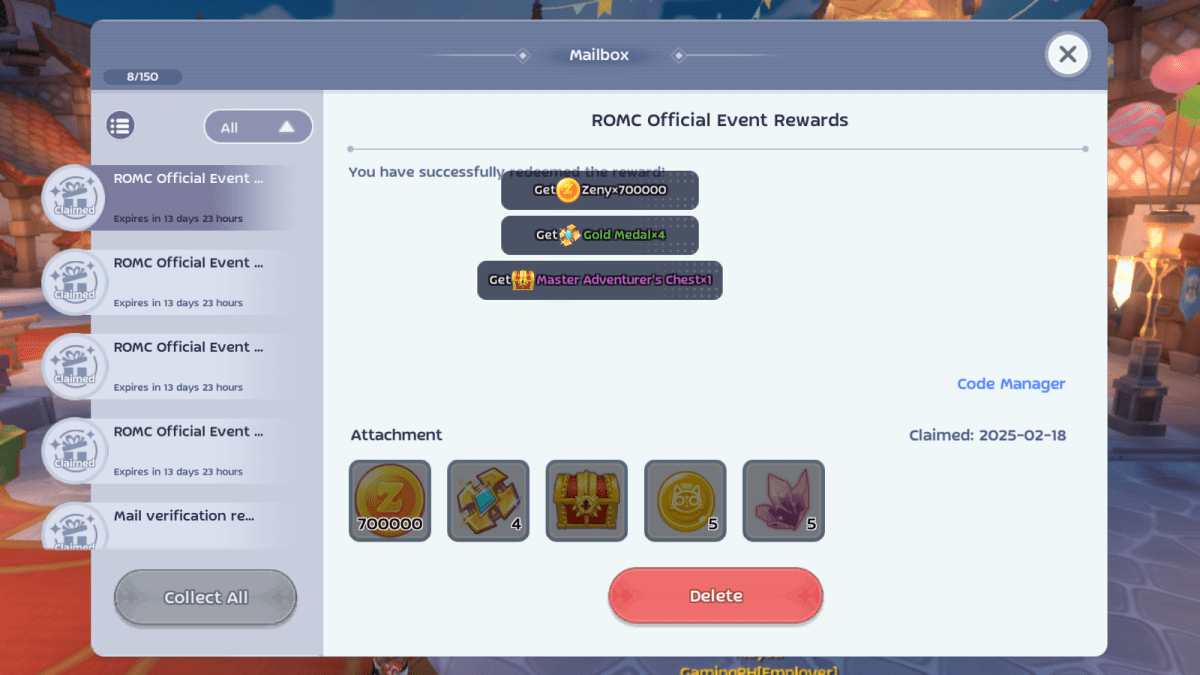 In-game settings screen showing the Redeem for Rewards button at the bottom of the basic tab