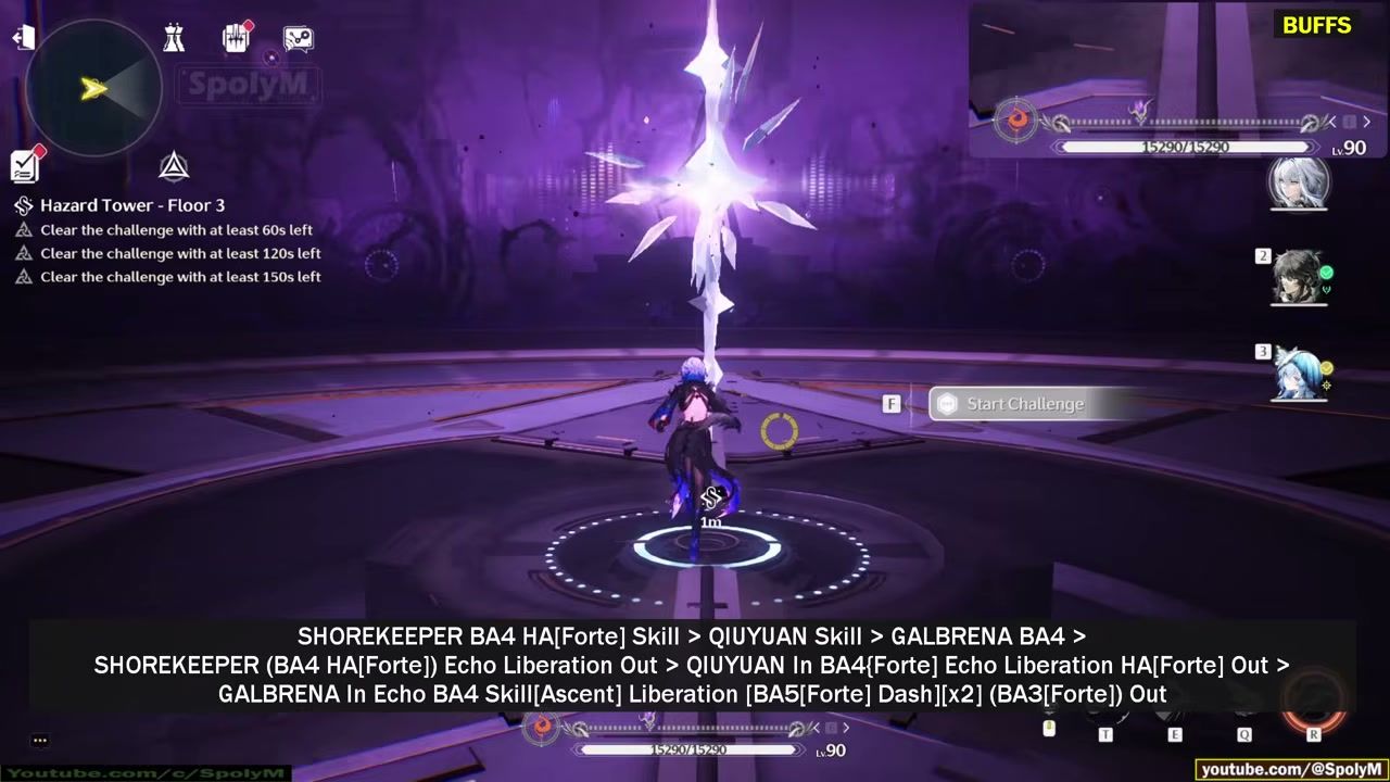 Galbrena Qiuyuan Shorekeeper team ready for Hazard Tower Floor 3 in Wuthering Waves Tower of Adversity