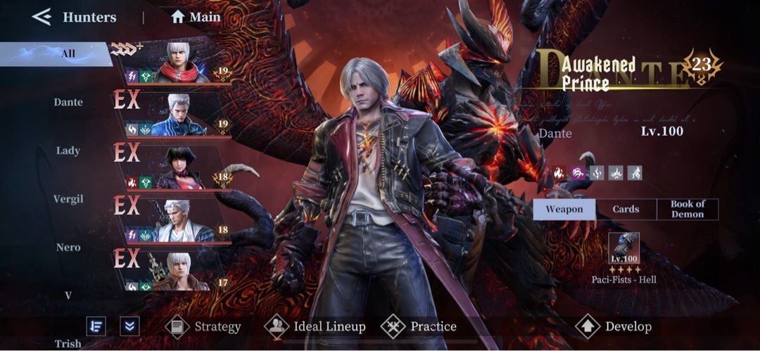 Devil May Cry Peak of Combat player profile banner showing numerical user ID