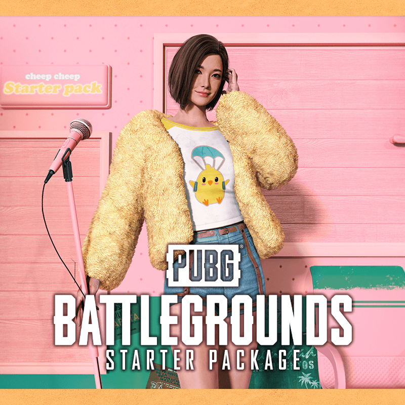 PUBG Free-to-Play Starter Package displaying Spring Chick outfit and bonus items