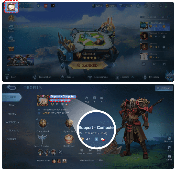 How to find your Mobile Legends: Bang Bang UID