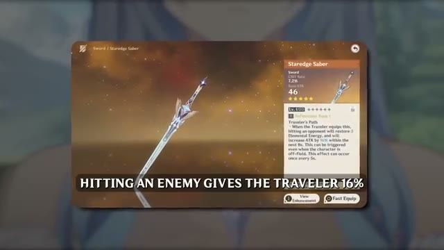 Genshin Impact Traveler Staredge Saber Snezhnaya five-star sword