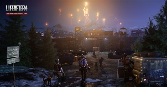LifeAfter survivors at a night camp after a supply run