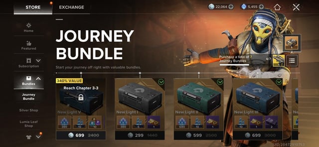 Destiny Rising in-game shop interface showing Silver bundles and seasonal passes