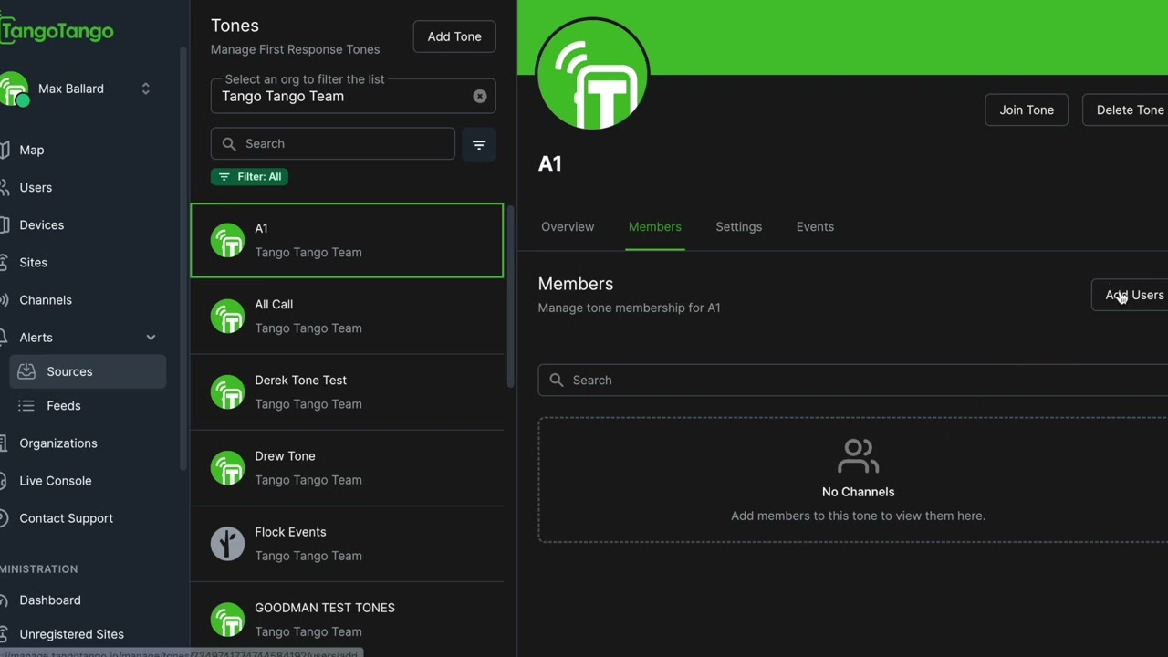 Tango Live profile screen displaying numeric account User ID