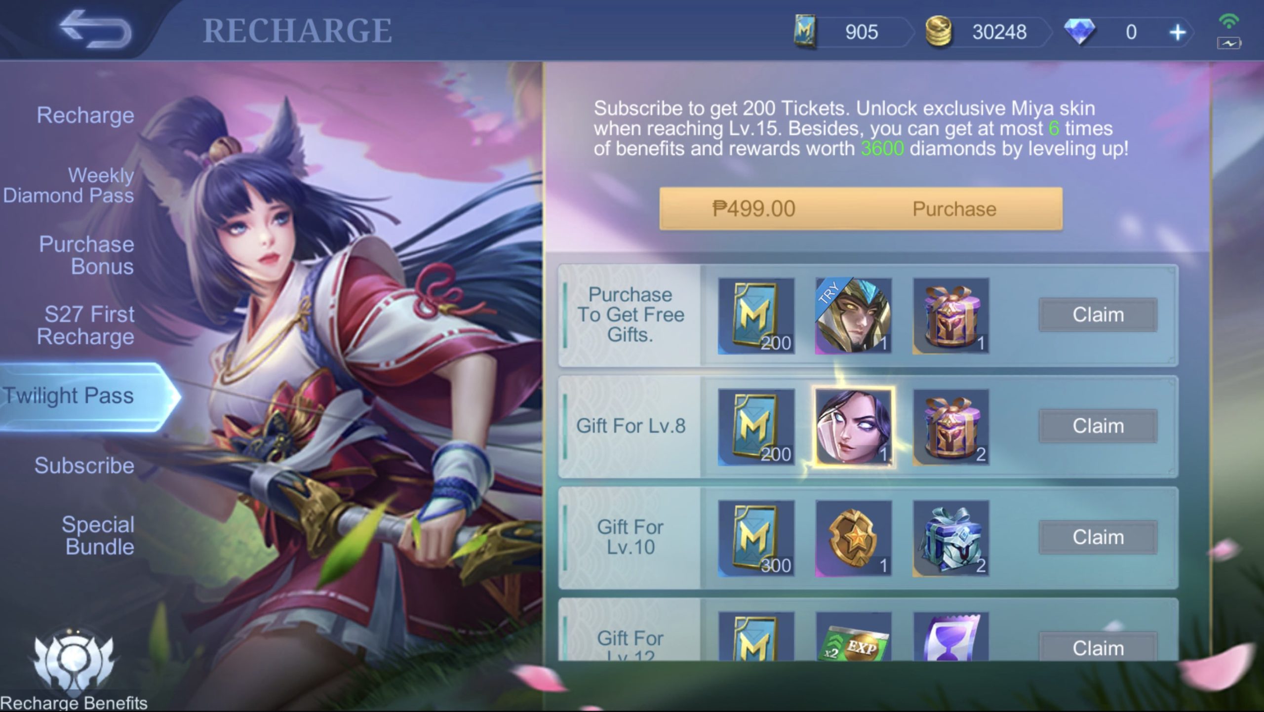 Mobile Legends Bang Bang twilight pass level 50 milestone screen